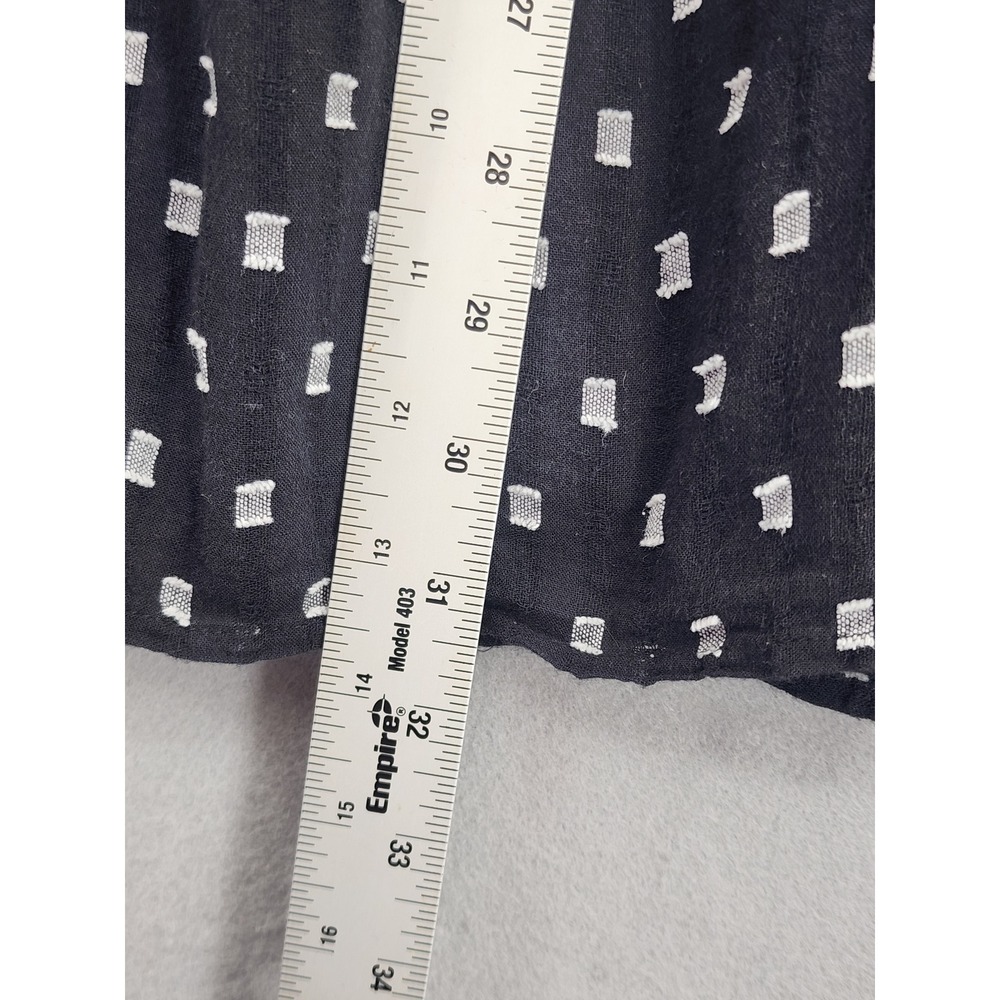 Zara Trafaluc Black White Geometric Print Cotton Mini‎ Dress Long Sleeve Boho M - Picture 12 of 14